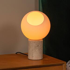 Lucide Lampada da tavolo Davin, Crema / Ambra, Soggiorno / Sala da pranzo, Pietra, Lampada da tavolo