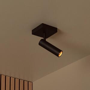 Lucide Faretto da soffitto Grado, lunghezza 10 cm, nero, metallo dimmerabile, Nero, Soggiorno / Sala da pranzo, Alluminio, Moderno, Faretto alogeno