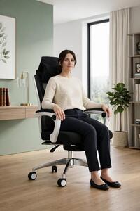 Sedia da ufficio ergonomica con poggiatesta e braccioli regolabili