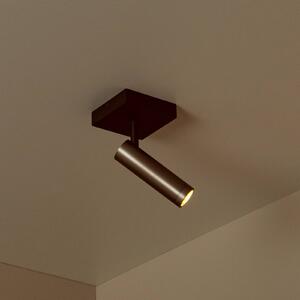 Lucide Faretto da soffitto Grado, lunghezza 10 cm, grigio, metallo dimmerabile, Alluminio / Grigio / Zincato, Soggiorno / Sala da pranzo, Alluminio, Moderno, Faretto alogeno