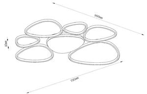 Lucide Plafoniera a LED Samling, dimmerabile, Crema / Ambra, Soggiorno / Sala da pranzo, Metallo, Moderno, Plafoniera LED
