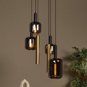 Lucide Lampada a sospensione Joanet, dimmerabile, Alluminio / Grigio / Zincato, Soggiorno / Sala da pranzo, Vetro, Lampada a sospensione