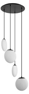 Lampada a sospensione Lucande, Lunelle, dimmerabile, Bianco, Soggiorno, Vetro, Moderno