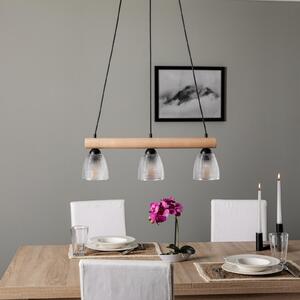 Lampada a sospensione Envostar, Tisan, dimmerabile, Trasparente, Sala da pranzo, Legno, Moderno