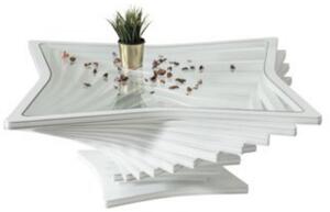Tavolino da salotto moderno, bianco, nuovo, in legno, elegante, di classe, confortevole