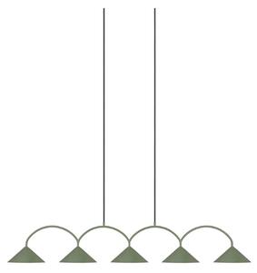 Globen Lighting Lampada a sospensione CURVE 5, dimmerabile, Verde, Soggiorno / Sala da pranzo, Metallo, Vintage, Lampada a sospensione