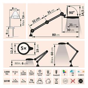 Extol - Lampada da tavolo dimmerabile a LED con lente d'ingrandimento LED/10W/230V bianca