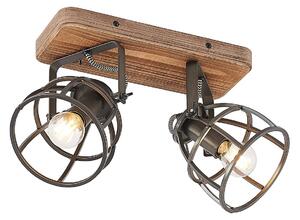 Plafoniera Lindby, Rutger, dimmerabile, Legno, Soggiorno, Legno, Vintage