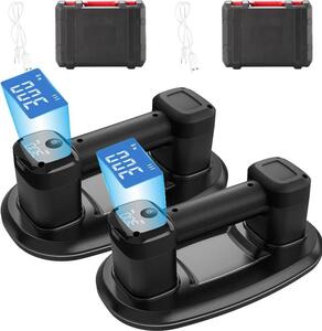 Ventosa elettrica a vuoto - Ventosa - Capacità di carico 300 kg - Set da 2 - Batteria 4000 mAh - Per vetro, piastrelle, pietra - Qualità industriale - - Argento