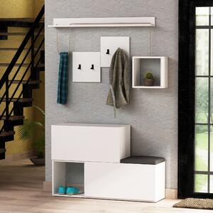 Skye Decor, mobile da ingresso di alta qualità (3 elementi), bianco, 120 x 78 x 40 cm | Pannello truciolare rivestito al 100% in melamina, spessore 18 mm | Stile scandinavo moderno con cerniere soft-close