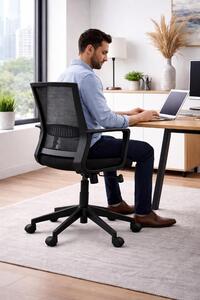 Sedia da ufficio ergonomica con schienale a rete, braccioli e regolazione dell'altezza