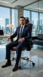 Sedia da ufficio in ecopelle marrone scuro, per l'ufficio e il lavoro da casa, ergonomica
