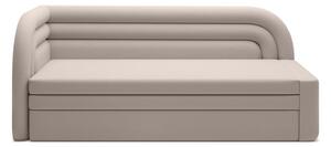 Divano beige allungabile/con contenitore con penisola a sinistra e rivestimento in velluto 223 cm Fabillo – ELTAP