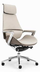 Sedia da ufficio ergonomica con poggiatesta regolabile e base cromata