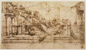 Riproduzione Perspective Study for the Background of The Adoration of the Magi, Leonardo da Vinci