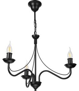 Lampadario a catena ANTON 3xE14/15W/230V nero