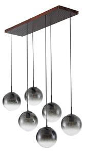 Lampada a sospensione Lucande, Veloura, dimmerabile, Grigio, Soggiorno, Vetro, Design