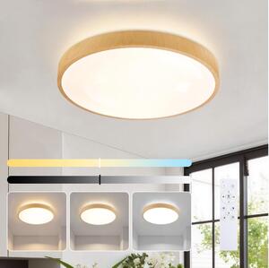 Brilagi-LED Lampada dimmerabile GLASS POOL DOUBLE LED/48W/230V 40 cm finitura legno + telecomando