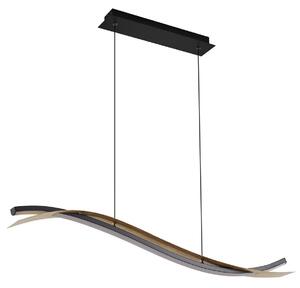 Lampada a sospensione Lucande, Alevia, dimmerabile, Dorato / Ottone, Sala da pranzo, Metallo, Design