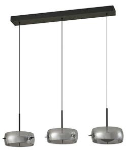 Lampada a sospensione Lucande, Martis, dimmerabile, Nero, Sala da pranzo, Vetro, Moderno