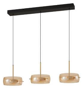 Lampada a sospensione Lucande, Martis, dimmerabile, Dorato / Ottone, Sala da pranzo, Vetro, Moderno