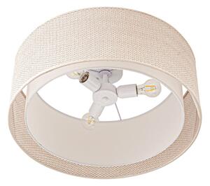 Plafoniera Lindby, Soula, dimmerabile, Beige, Soggiorno, Plastica, Campagna / rustico