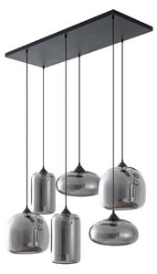 Lampada a sospensione Lindby, Marla, dimmerabile, Grigio, Sala da pranzo, Vetro, Moderno