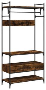 Appendiabiti con cassetti in rovere fumé 89x39x184,5 cm