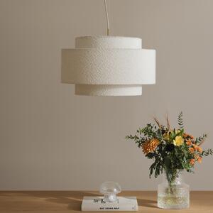 Lampada a sospensione Globen Lighting, Noah Bouclé, dimmerabile, Bianco, Soggiorno, Tessuto / Tessile, Design