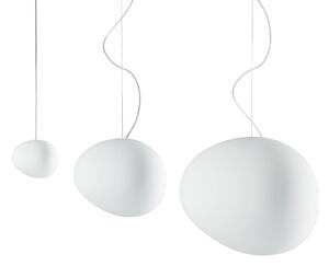 Lampada a sospensione Foscarini, Gregg piccola, dimmerabile, Bianco, Soggiorno, Vetro, Design