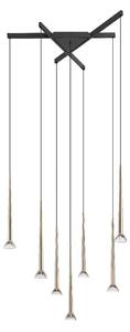 Zuma Line P0603-07C-SDB1 - Lampadario LED a sospensione BOSTON 7xLED/6W/230V nero/oro