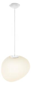 Lampada a sospensione Foscarini, Gregg MIDI, dimmerabile, Bianco, Soggiorno, Vetro, Design