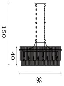 Searchlight 11400-8GO - Lampadario a catena LARA 8xE14/60W/230V