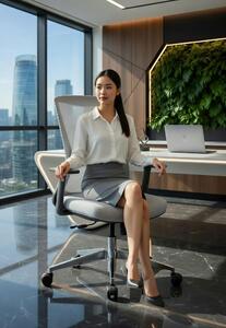 Sedia da ufficio ergonomica con braccioli regolabili e schienale in rete