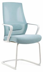 Comoda sedia da ufficio ergonomica in blu pastello con base oscillante