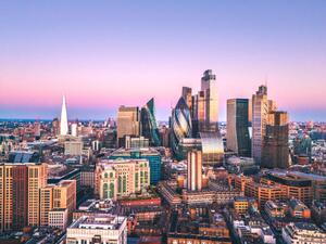 Fotografia Aerial view of finance district in London, CHUNYIP WONG