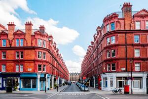 Fotografia Red townhouses in Marylebone London Uk, © Marco Bottigelli