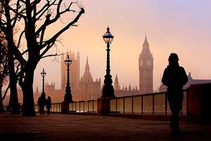 Fotografia Big Ben and Houses Of Parliament on foggy morning, Scott E Barbour