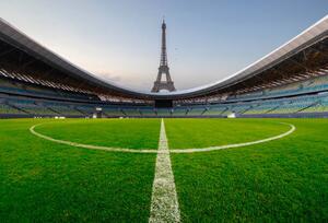 Fotografia soccer field and Eiffel tower, lupengyu