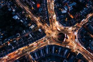 Fotografia A night-time aerial view of Muswell Hill in London, Karl Hendon