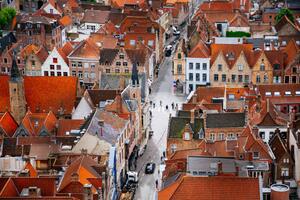 Fotografia Bruges from above with Red Roofs, Andrey Danilovich