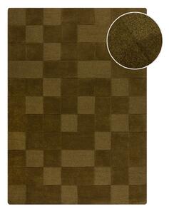 Tappeto in lana kaki tessuto a mano 200x290 cm Checkerboard - Flair Rugs