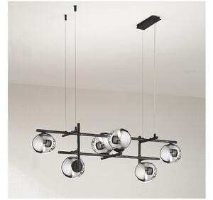 Ondaluce - Lampadario a cavo JEWEL 6xE14/10W/230V nero/fumé