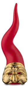 Bongelli preziosi corno con maschera pulcinella h 21 cm - varie colorazioni ROSSO ORO