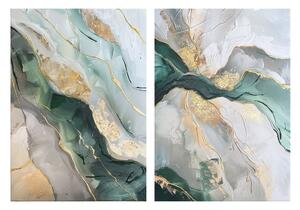 Set di quadri con elementi dipinti a mano 2 pz 50x70 cm Aventurine – Styler