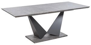 Tavolo da pranzo allungabile con effetto cemento 160/200x90cm per 8 persone grigio e nero soggiorno cucina Beliani