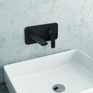 Miscelatore lavabo a muro finitura nera | Nico-260L - KAMALU