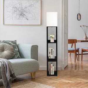 Costway Lampada da terra con mensola cassetto porta USB, Lampada da terra con 3 regolazioni di luminosità per soggiorno