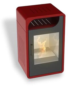 Stufa a bioetanolo 3 kw riscaldamento a liquido con struttura in acciaio bordeaux Gorgona