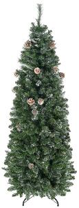 HOMCOM Albero di Natale Artificiale da 180cm con Pigne, 618 Rami e Base in Metallo, Verde